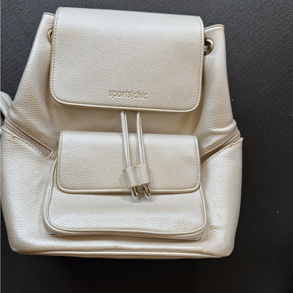 Cream Minimalist Backpack with Structured Design - Picture 2 of 16